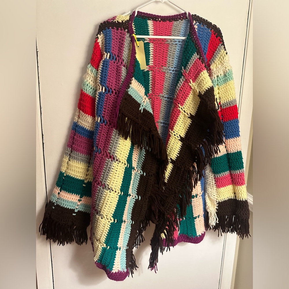 Vintage Handmade Upcycled Afghan Sweater